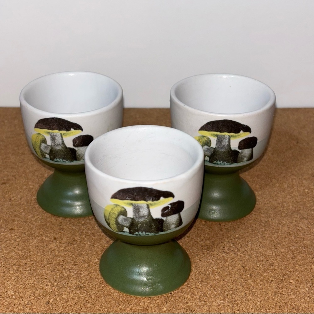 Mushroom Design Egg Cups Set of Three